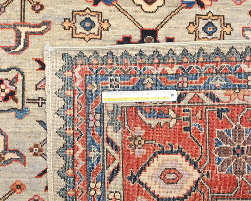 9x12 Gray Aryana Afghan Hand Knotted Veg Dye Wool Area Rug